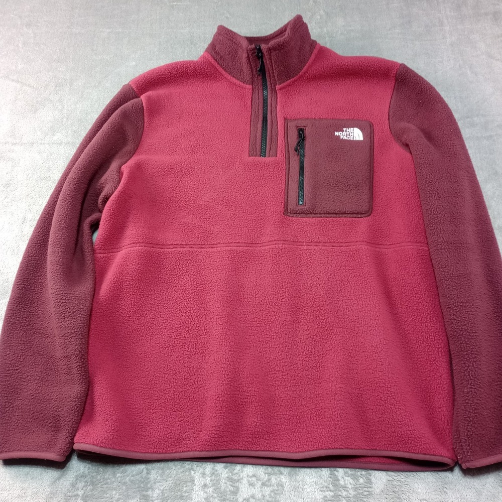 The North Face‎ 1/4 Zip Fleece Jacket Mens Size Large Beetroot Red Gorp Preppy